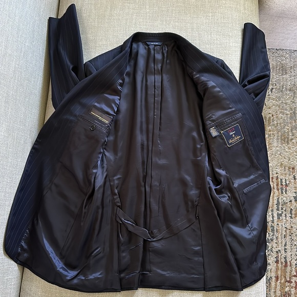 Brooks Brothers Navy Pin-Striped Suit — 42L/36 - Picture 8 of 16